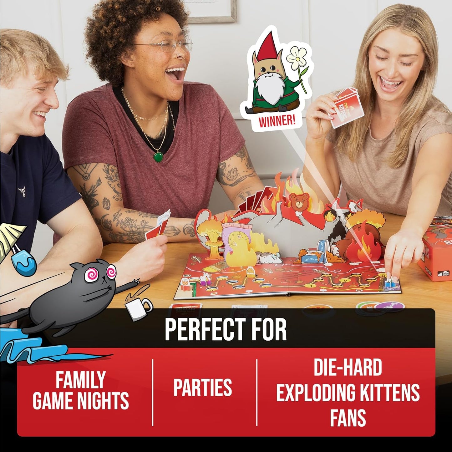Exploding Kittens: The Board Game – Mindful Game Night Ritual for Adults, Laughter Therapy Strategy Game for Stress Relief