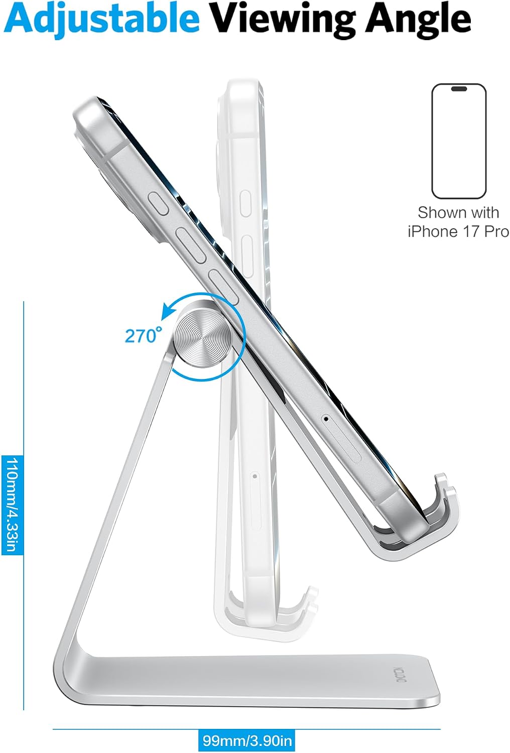 extended hook compatible with cases up to 19mm thick