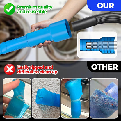 extra-long flexible lint brush to loosen debris before vacuuming