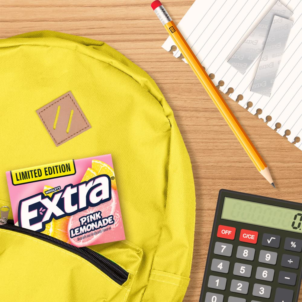 EXTRA Pink Lemonade Sugar Free Chewing Gum, 150 Sticks – Sugar-Free Chew for Diet and Snack Craving Control
