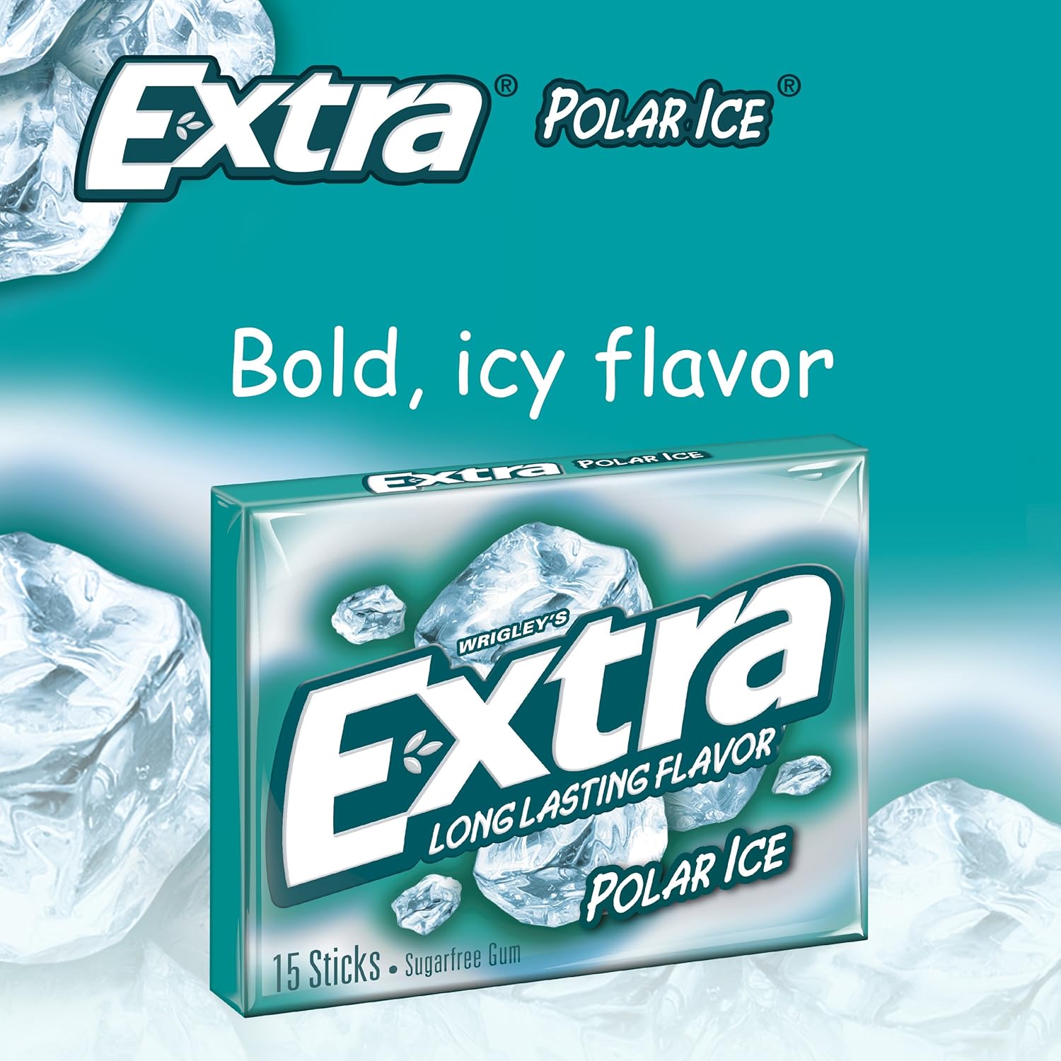 Extra Polar Ice Sugarfree Gum – Travel-Friendly Mint for Road Trips and Commutes, 45 ct