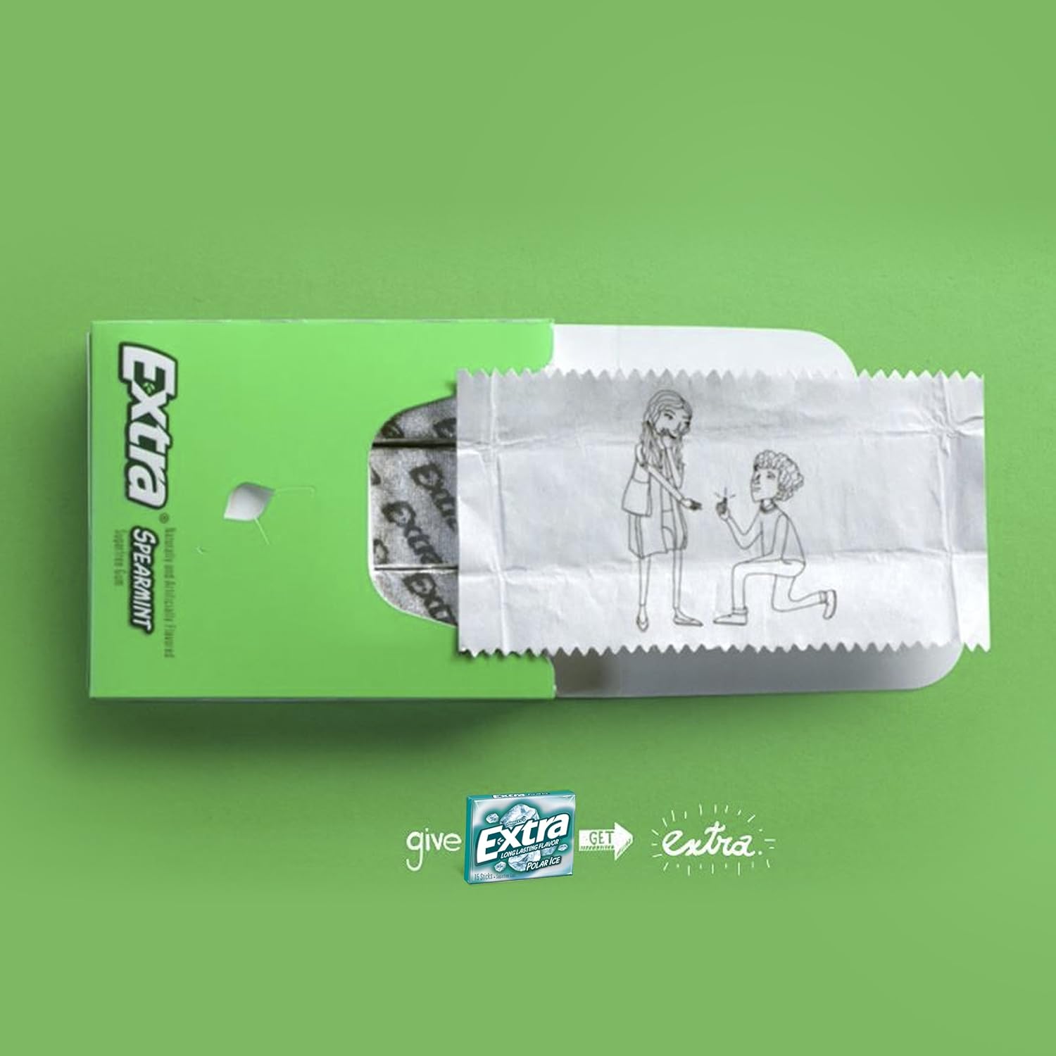 Extra Polar Ice Sugarfree Gum – Travel-Friendly Mint for Road Trips and Commutes, 45 ct