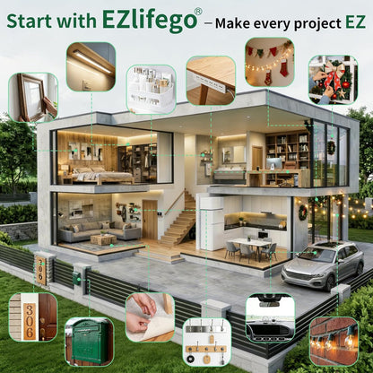 EZlifego Double Sided Tape Heavy Duty for Living Room Gallery Walls, Crystal Clear Mounting for Framed Art and Photo Displays