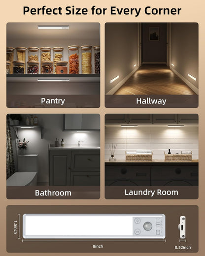 EZVALO Wireless Night Light – Fall-Prevention Motion Lighting for Elderly and Kids, Auto Shutoff Under Cabinet Fixture
