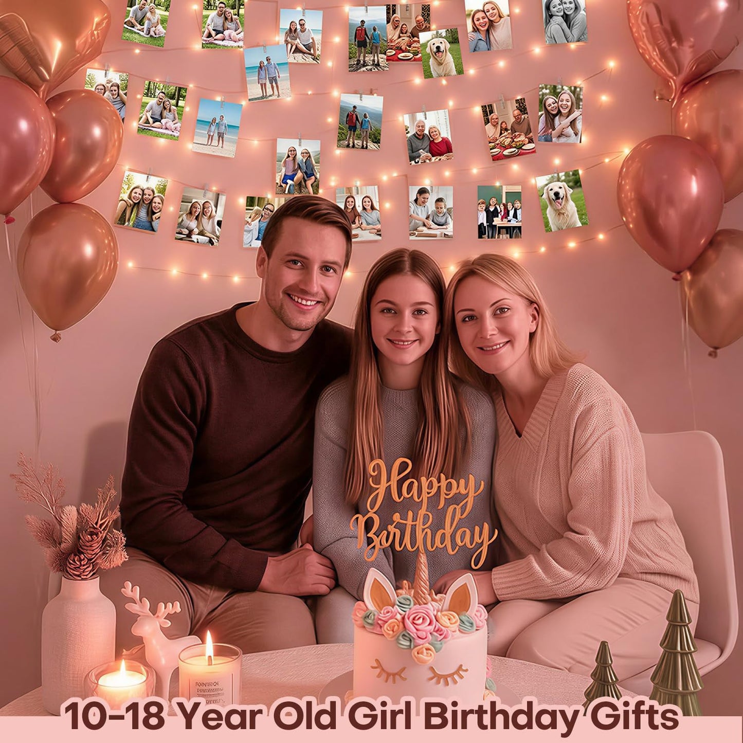 Fairy String Lights for Bedroom Ambiance - 40FT 120LED Warm White Photo Clip Lights, USB Powered Wall Decor for Dorm Apartment