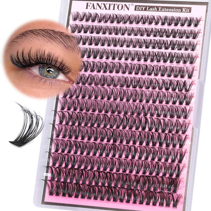 FANXITON Lash Clusters 280 Pcs Wispy Lash Clusters D 8-16 MM Mix Natural Eyelash Clusters 40D Individual Eyelash DIY Lash Extensions at Home(40D)