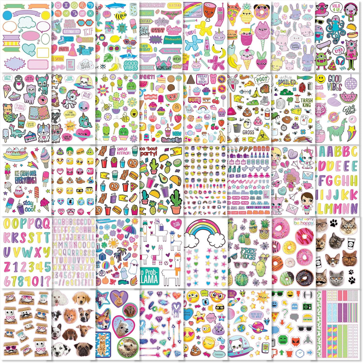 Fashion Angels 1000+ Ridiculously Cute Stickers – 40 Sheet Sticker Pack for Kids' Backpacks, Laptops, and Skateboard Personalization