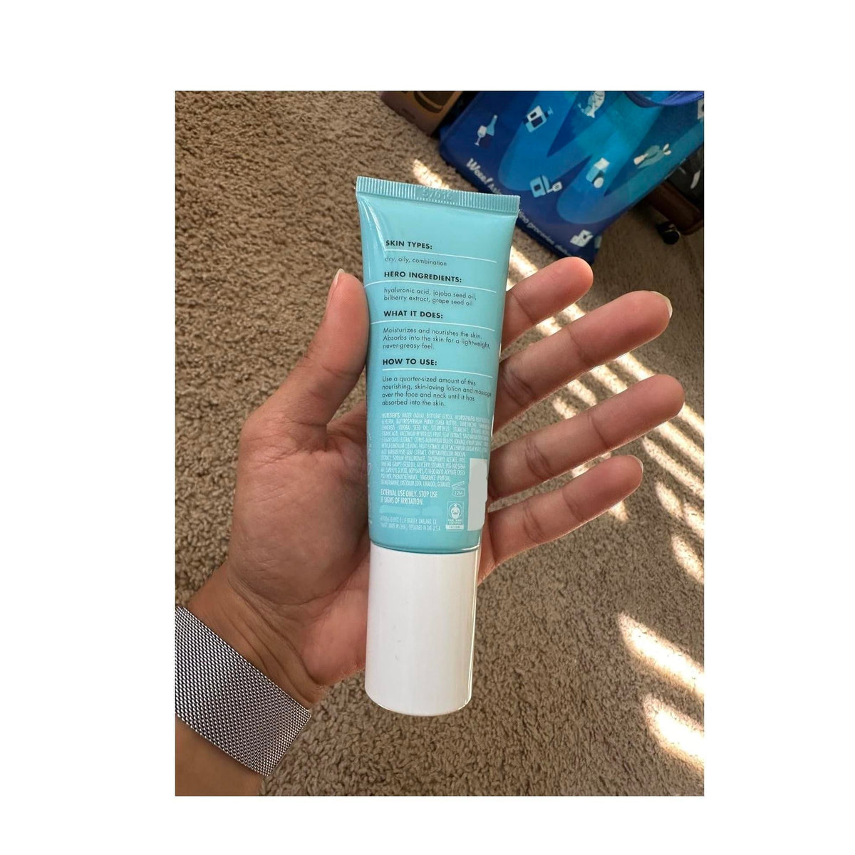 fast-absorbing, non-heavy cream texture that layers under makeup