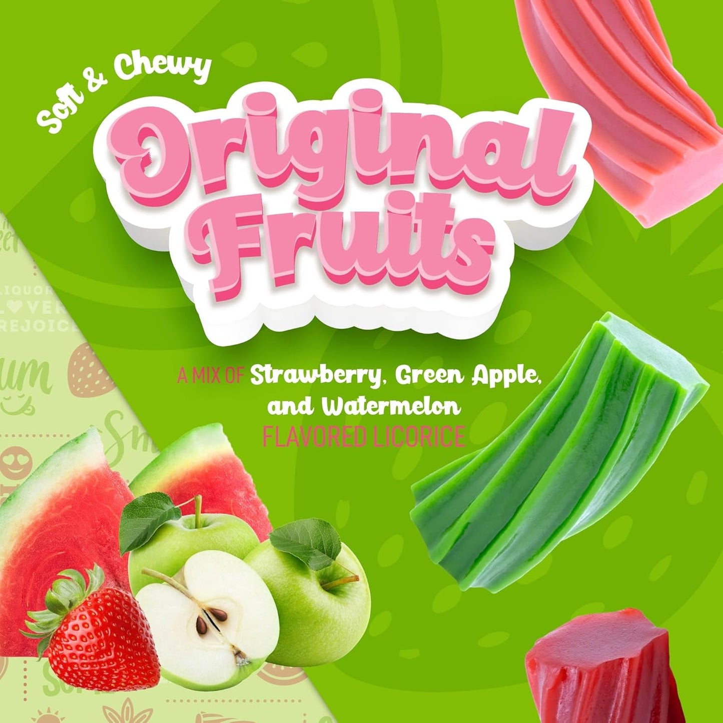 fat-free with reduced sugar compared to typical chewy candy