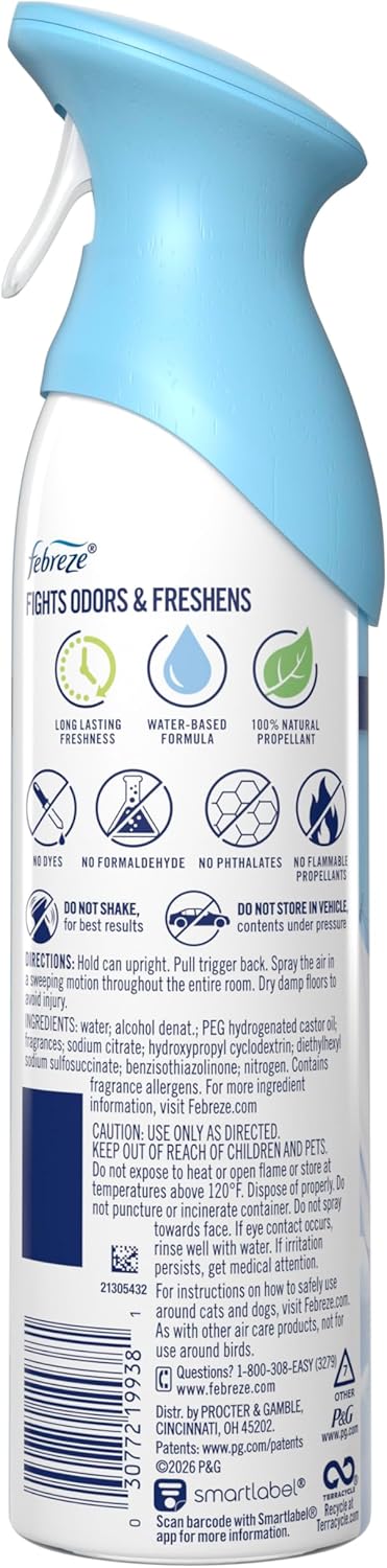 Febreze Air Mist Air Freshener – Yoga and Meditation Room Scent, Bora Bora Long-Lasting Fragrance 8.1oz Pack of 6