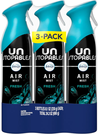 Febreze Air Mist – Clean Design Odor Eliminator for Uncluttered Small Spaces, Simple Scent Spray for Intentional Living, 8.1oz Pack of 3