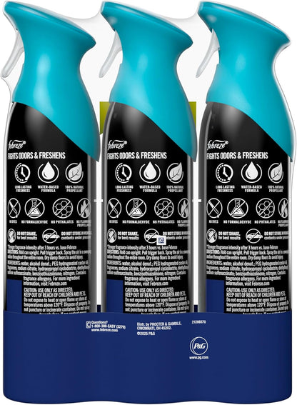 Febreze Air Mist – Clean Design Odor Eliminator for Uncluttered Small Spaces, Simple Scent Spray for Intentional Living, 8.1oz Pack of 3