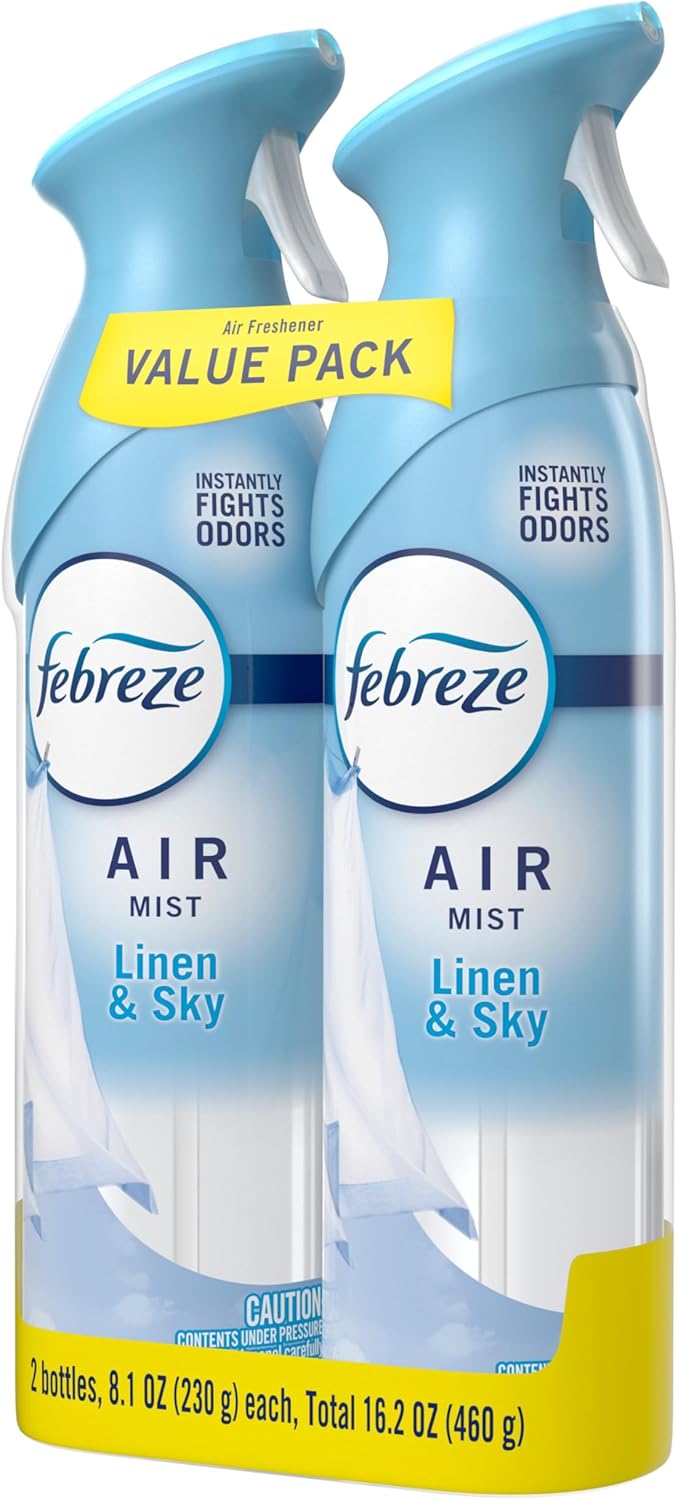 Febreze Air Mist Deodorizer – Subtle Linen Scent Room Spray for Classroom, Studio and Conference Room