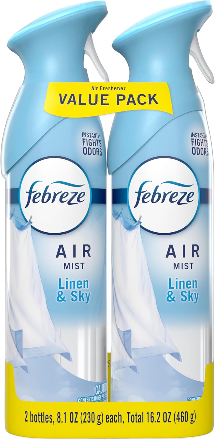 Febreze Air Mist Deodorizer – Subtle Linen Scent Room Spray for Classroom, Studio and Conference Room