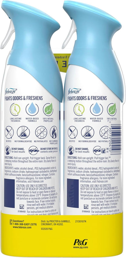 Febreze Air Mist Deodorizer – Subtle Linen Scent Room Spray for Classroom, Studio and Conference Room