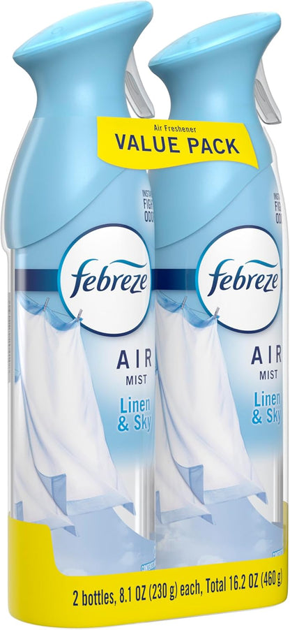 Febreze Air Mist Deodorizer – Subtle Linen Scent Room Spray for Classroom, Studio and Conference Room