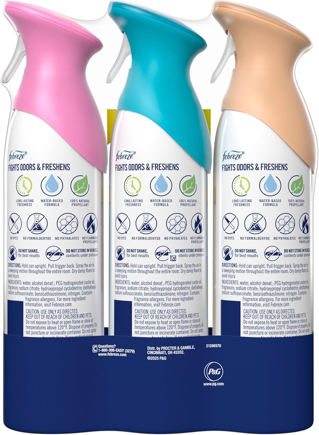 Febreze Air Mist – Focus-Boosting Background Scent for Home Office and Study Nook, Refresh & Energize Spray, Pack of 3