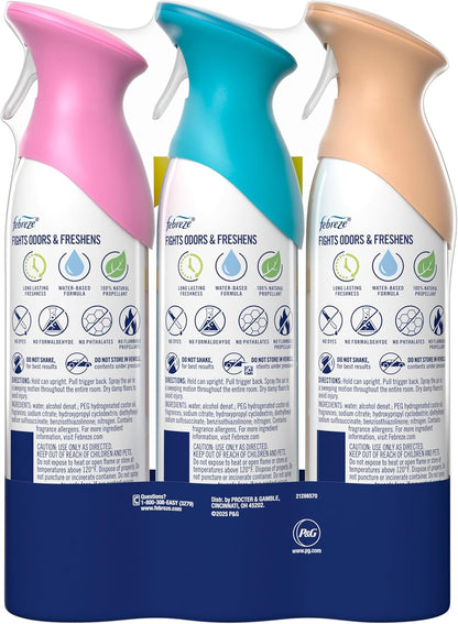 Febreze Air Mist – Focus-Boosting Background Scent for Home Office and Study Nook, Refresh & Energize Spray, Pack of 3