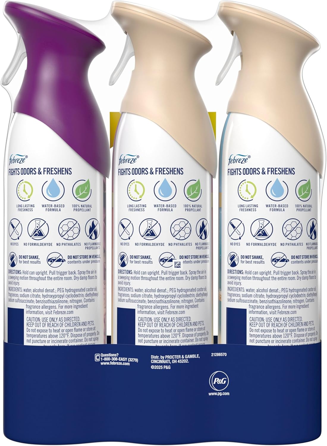 Febreze Air Mist for Kids' Rooms – Non-Toxic Odor Fighter, Lilac Sunrise Summer Peaches Mango Splash 3-Pack