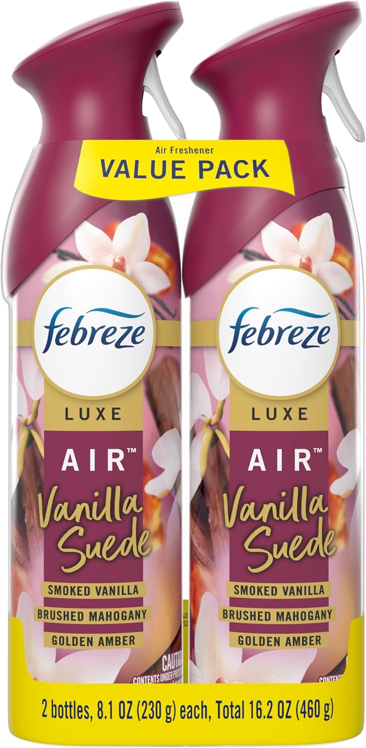 Febreze Air Mist Vanilla Suede Air Freshener – Non Toxic Room Spray for Bath Time and Nightly Wind Down Routine