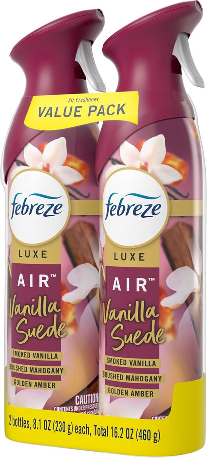 Febreze Air Mist Vanilla Suede Air Freshener – Non Toxic Room Spray for Bath Time and Nightly Wind Down Routine