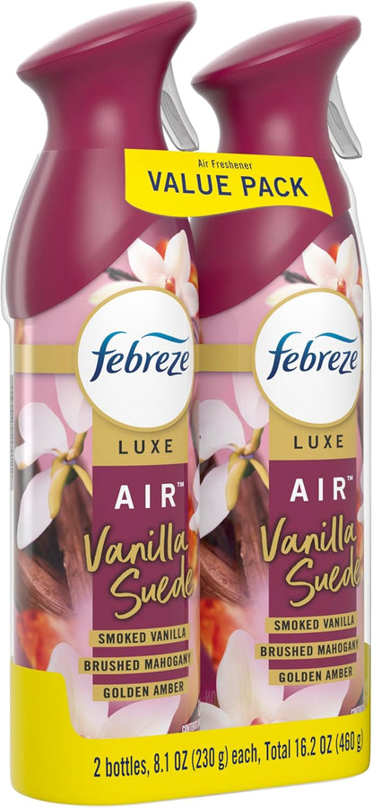 Febreze Air Mist Vanilla Suede Air Freshener – Non Toxic Room Spray for Bath Time and Nightly Wind Down Routine