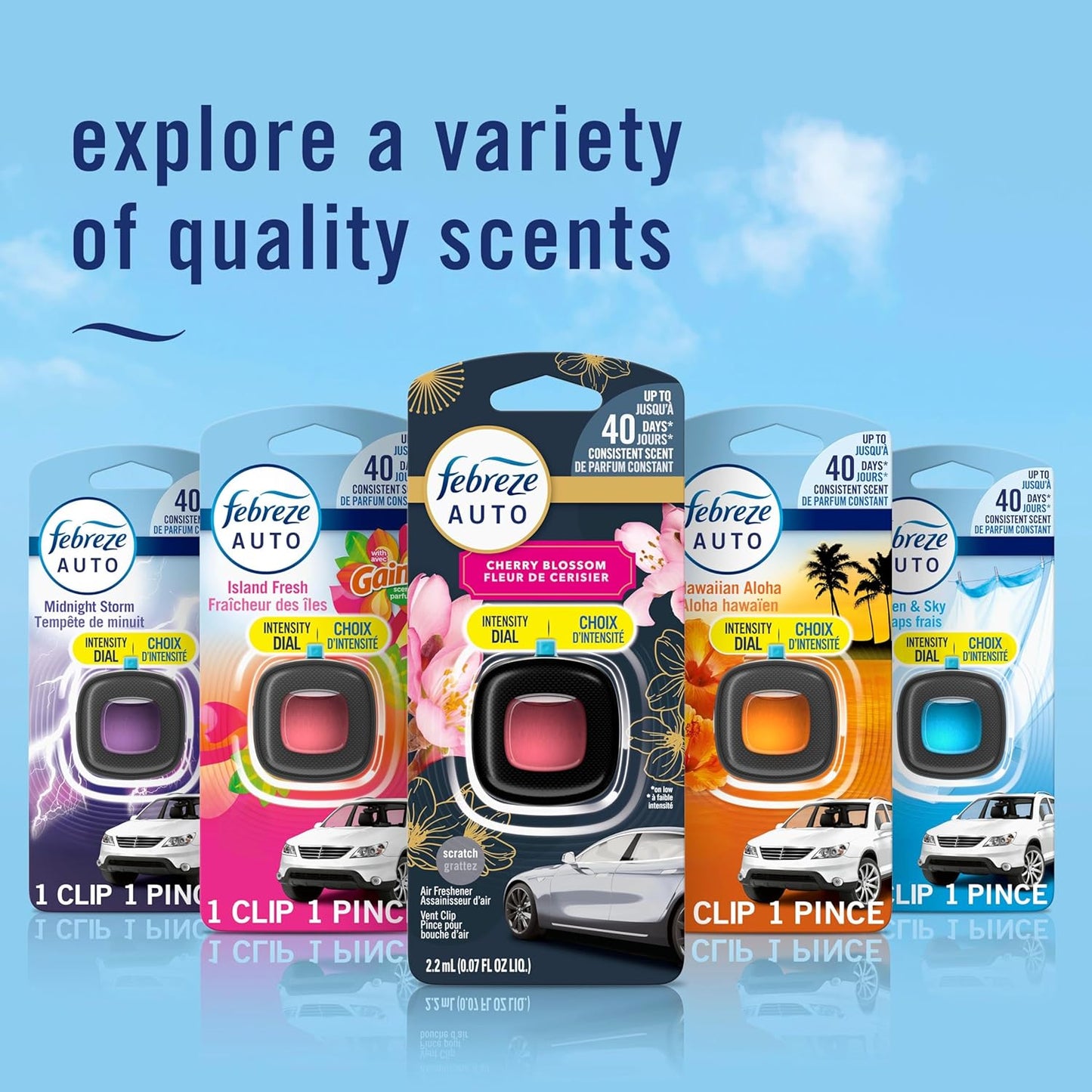 Febreze Car Odor-Fighting Vent Clip – Affordable Housewarming and Holiday Gift for New Drivers, Long-Lasting Unstopables Fresh, 1 Count