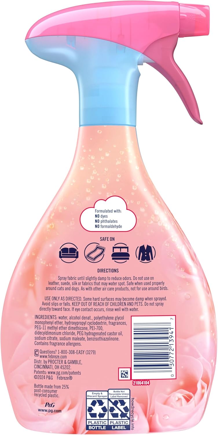 Febreze Odor-Fighting Fabric Refresher Romance & Desire 23.6oz – Cozy Living Room Fabric Mist for Curtains, Sofa, and Throw Pillows
