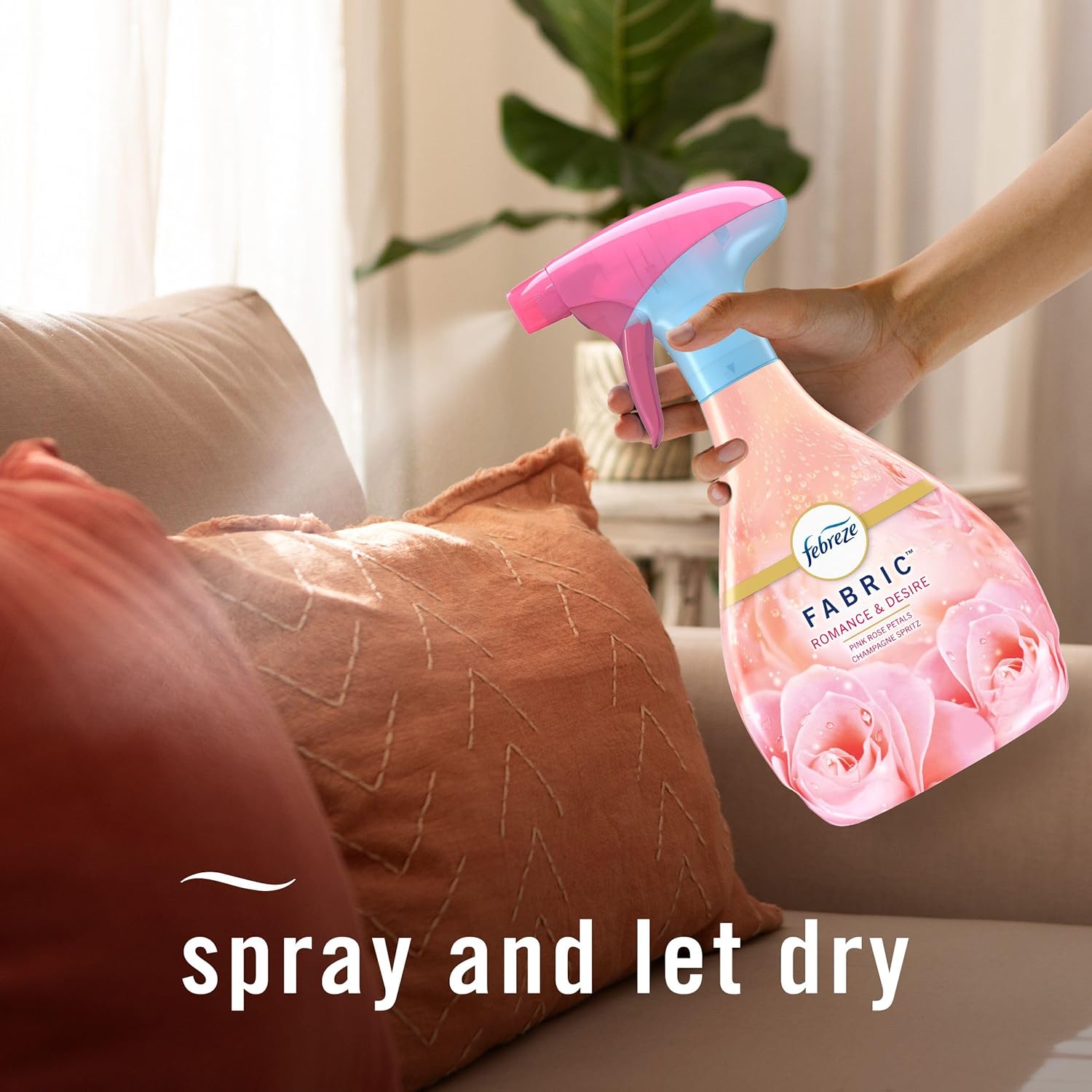 Febreze Odor-Fighting Fabric Refresher Romance & Desire 23.6oz – Cozy Living Room Fabric Mist for Curtains, Sofa, and Throw Pillows
