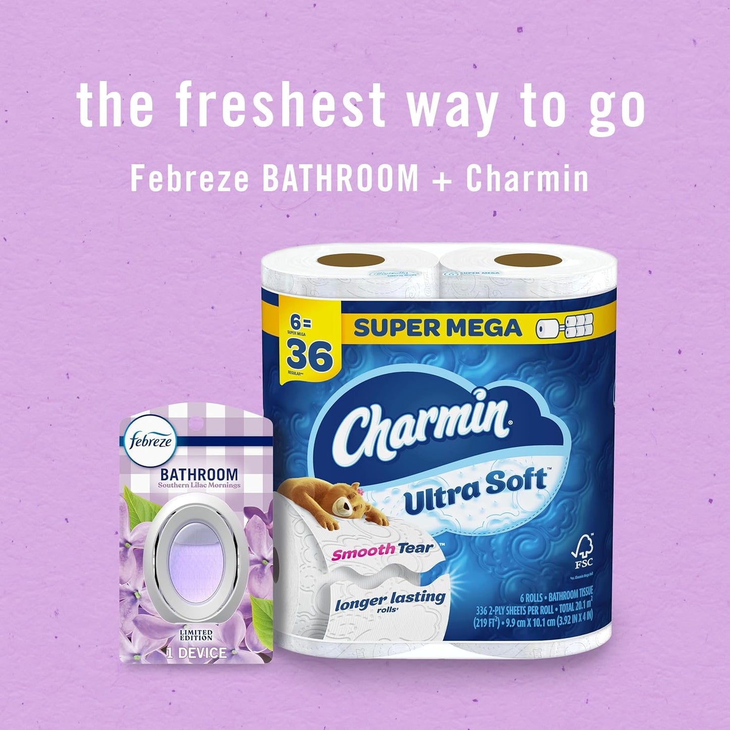 Febreze Odor-Fighting Freshener – Calming Lilac Scent for Evening Bath Rituals