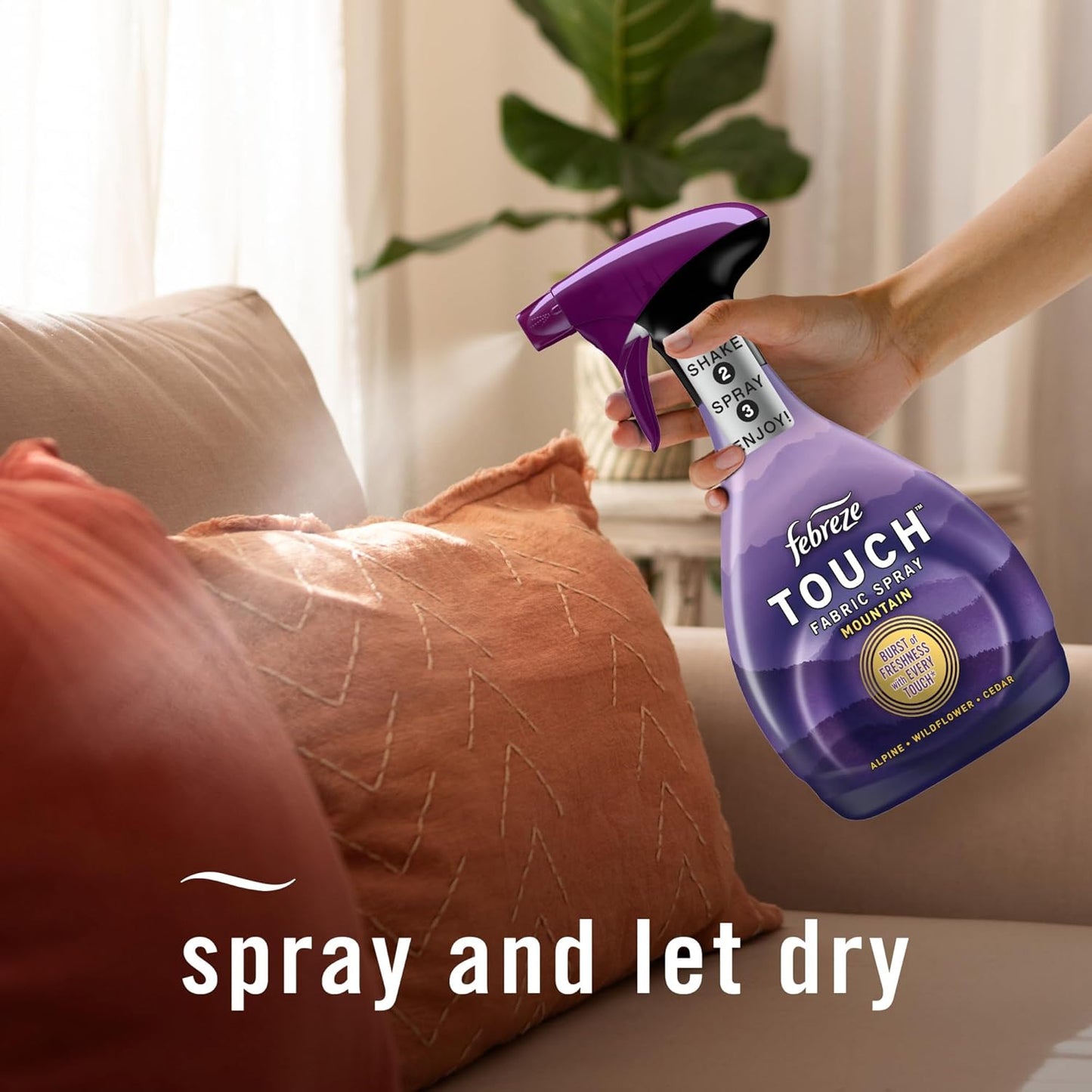 Febreze Touch Fabric Spray – Luxury Housewarming Gift Idea, Layered Waterlily and Cedar Linen and Couch Mist