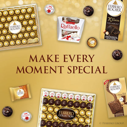 Ferrero Rocher 12-Count Hazelnut Chocolate Gift Box, Ready-to-Give Easter Basket Stuffer for Her and Mom