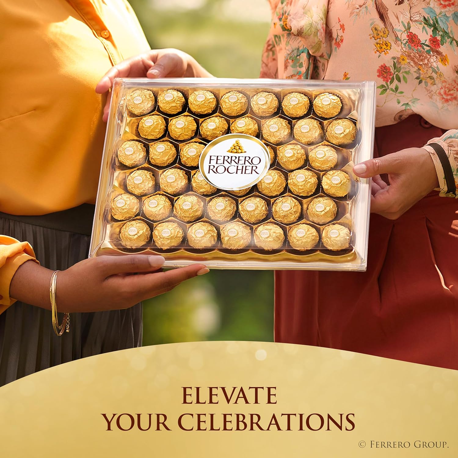 Ferrero Rocher Hazelnut Chocolate Box – Easter Basket Stuffer for Kids and Family Spring Gatherings, 42 Individually Wrapped Candies