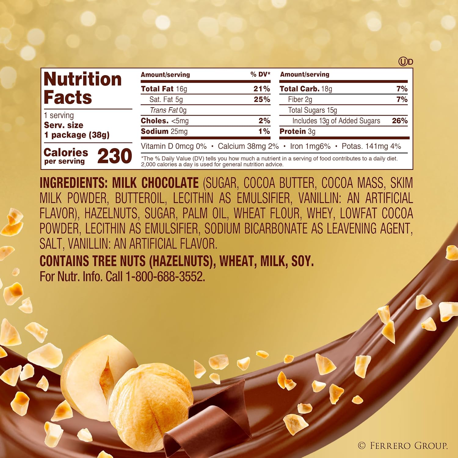 Ferrero Rocher Hazelnut Milk Chocolates – Premium Italian Confections for Elegant Dessert Trays, 3-Piece Box