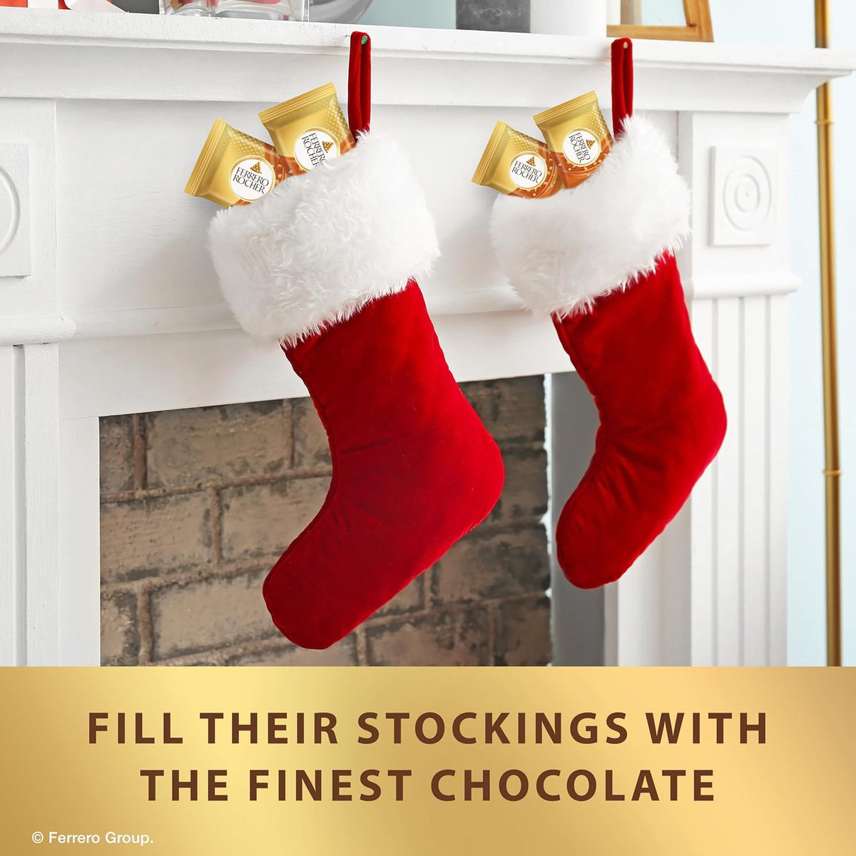 Ferrero Rocher Premium Caramel Hazelnut Chocolate Squares – Christmas Stocking Stuffer and Holiday Hostess Gift, 3.7 oz Stand-Up Bag