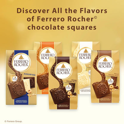 Ferrero Rocher Premium Hazelnut Squares – Thoughtful Housewarming Gift and Hostess Present, Individually Wrapped Italian Chocolates