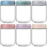 NETANY 24 oz Glass Food Jars with Edge-Guard Lids – Designer Storage Containers for Beautiful Baking Station Setups