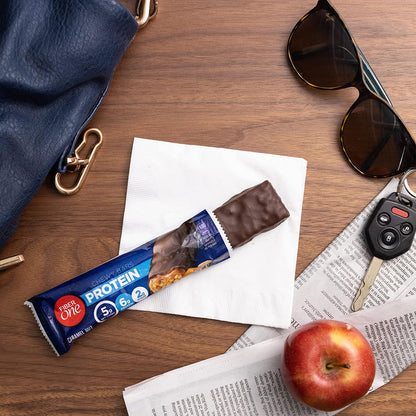 Fiber One Caramel Nut Chewy Protein Bars — Lunch Box Treat for Kids and Older Students, 5 ct Box