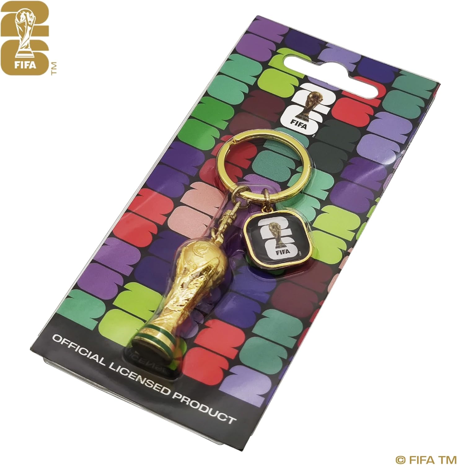 FIFA World Cup 2026 Trophy Keychain – School Backpack Charm for Big Kid Soccer Fans