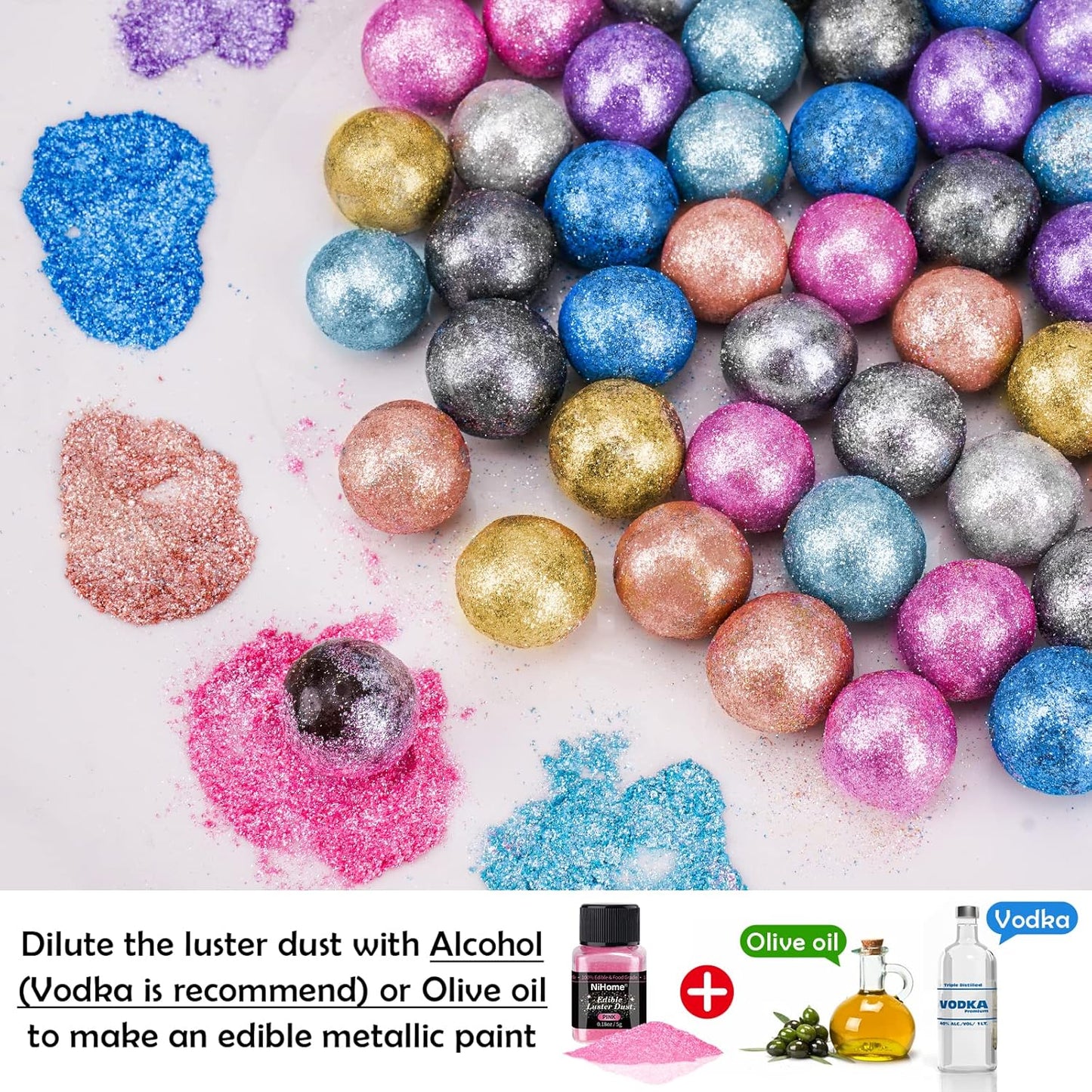 fine highly pigmented grain suitable for sprinkling or dry-brush painting on wet and dry mediums
