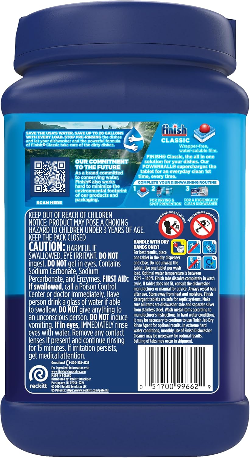 Finish Classic Dishwasher Pods 84 ct. – Patio & Cabin Kitchen, Septic-Safe Dishwasher Detergent Pods