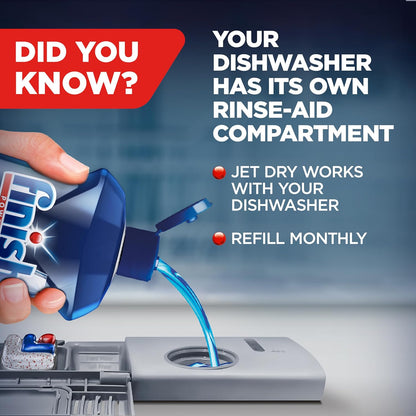 Finish Jet-Dry 32 oz Rinse Aid for the Holiday Table, Crystal-Clear Glasses Straight from the Machine