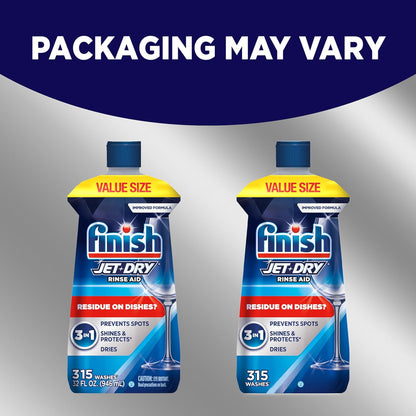 Finish Jet-Dry 32 oz Rinse Aid for the Holiday Table, Crystal-Clear Glasses Straight from the Machine