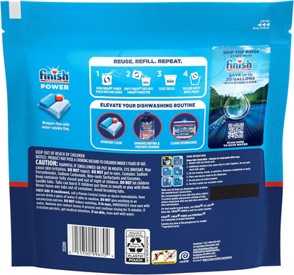 Finish Power Dishwasher Pods for Intentional Homes, No-Measuring Detergent for Less Counter Clutter