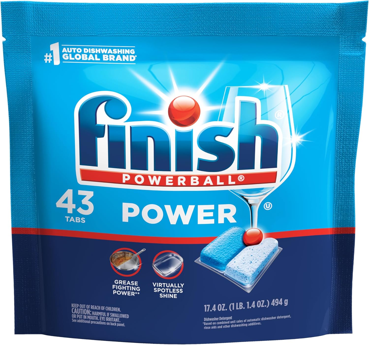 Finish Power Dishwasher Pods for Intentional Homes, No-Measuring Detergent for Less Counter Clutter