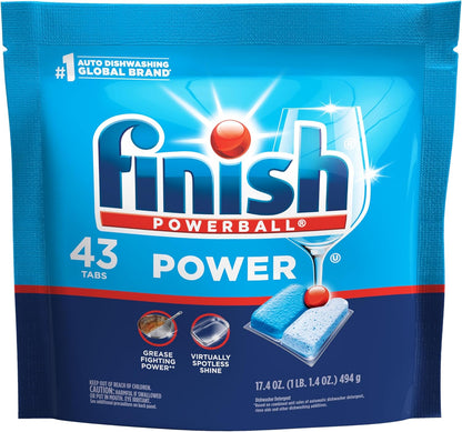 Finish Power Dishwasher Pods for Intentional Homes, No-Measuring Detergent for Less Counter Clutter