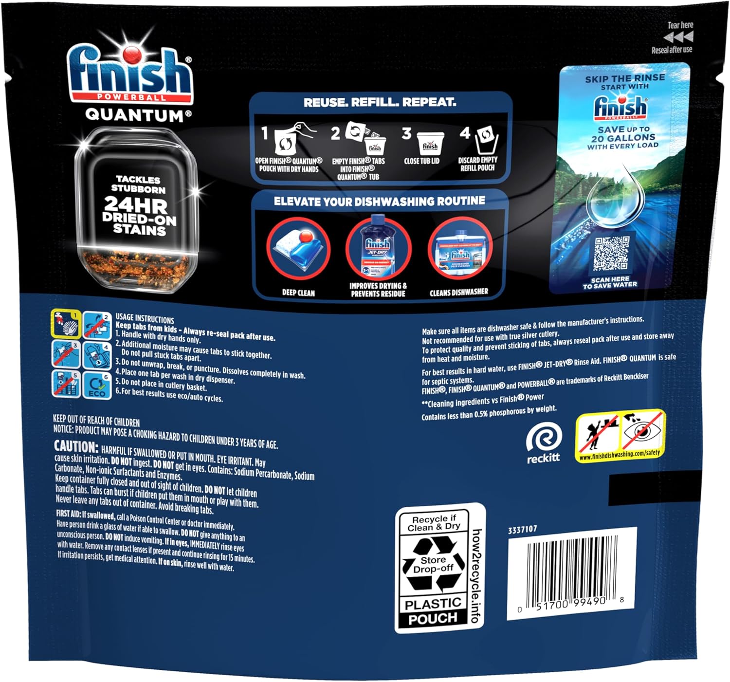Finish Quantum Dishwasher Pods – Mindful Self-Care Routine for Busy Households, Saves 20 Gallons Per Load
