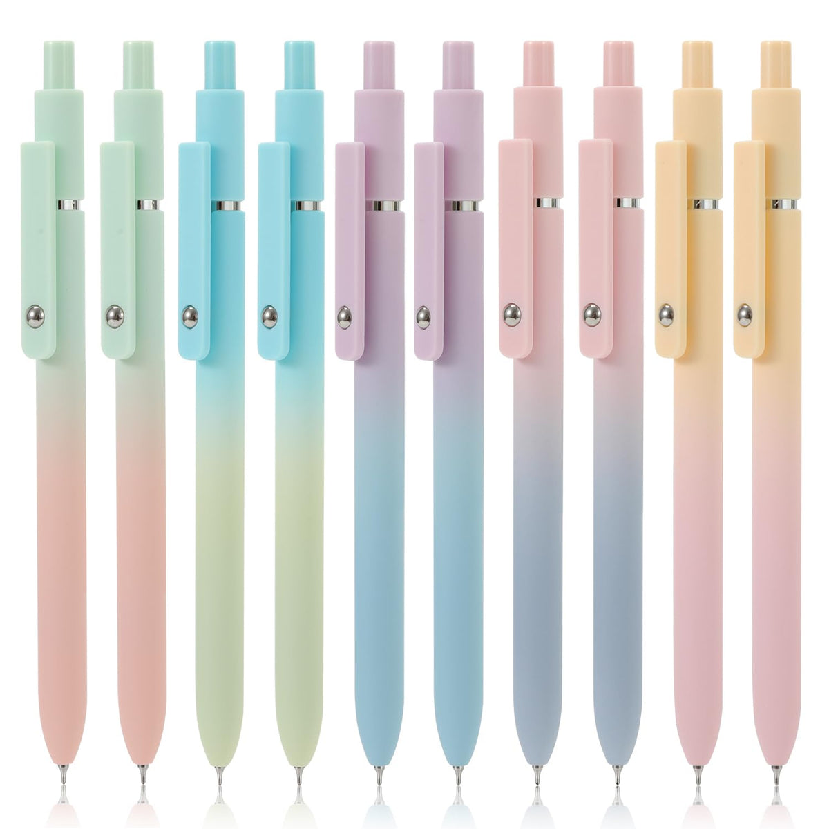FIOVER 10pcs Gel Pens Black Ink Medium Point 0.7mm Pens Smooth Writing High-End Series Cute Ballpoint for Journaling Note Taking, Office School Supplies Gifts for Women and Men