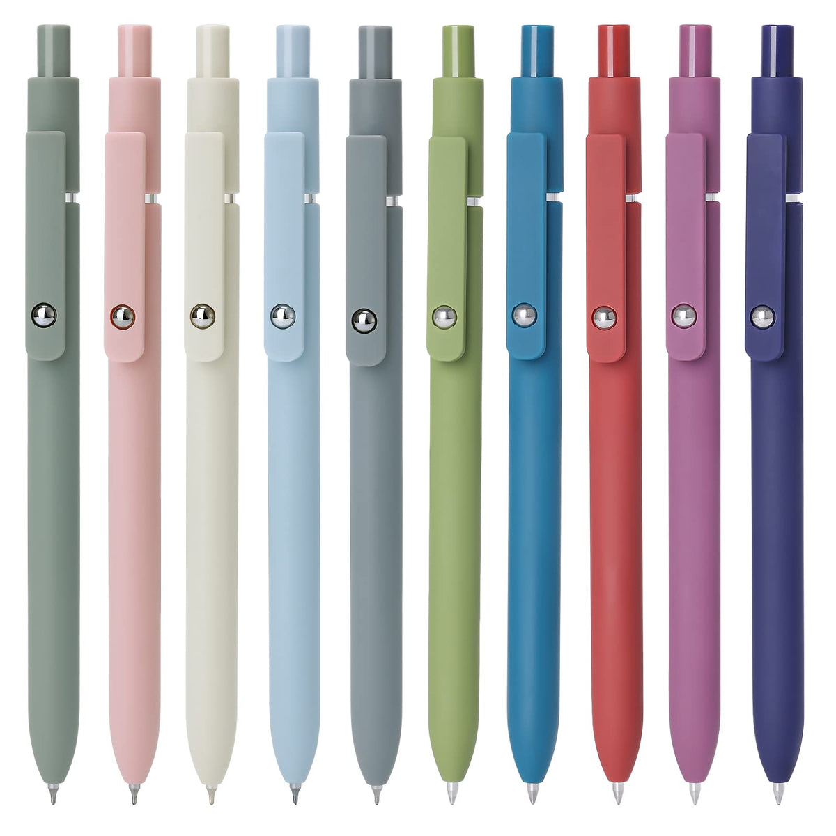 FIOVER Gel Pens,10pcs 0.5mm Quick Dry Black Ink Fine Point Smooth Writing Pens High-End Series Ballpoint for Office School Supplies(Morandi &amp;amp; Retro)