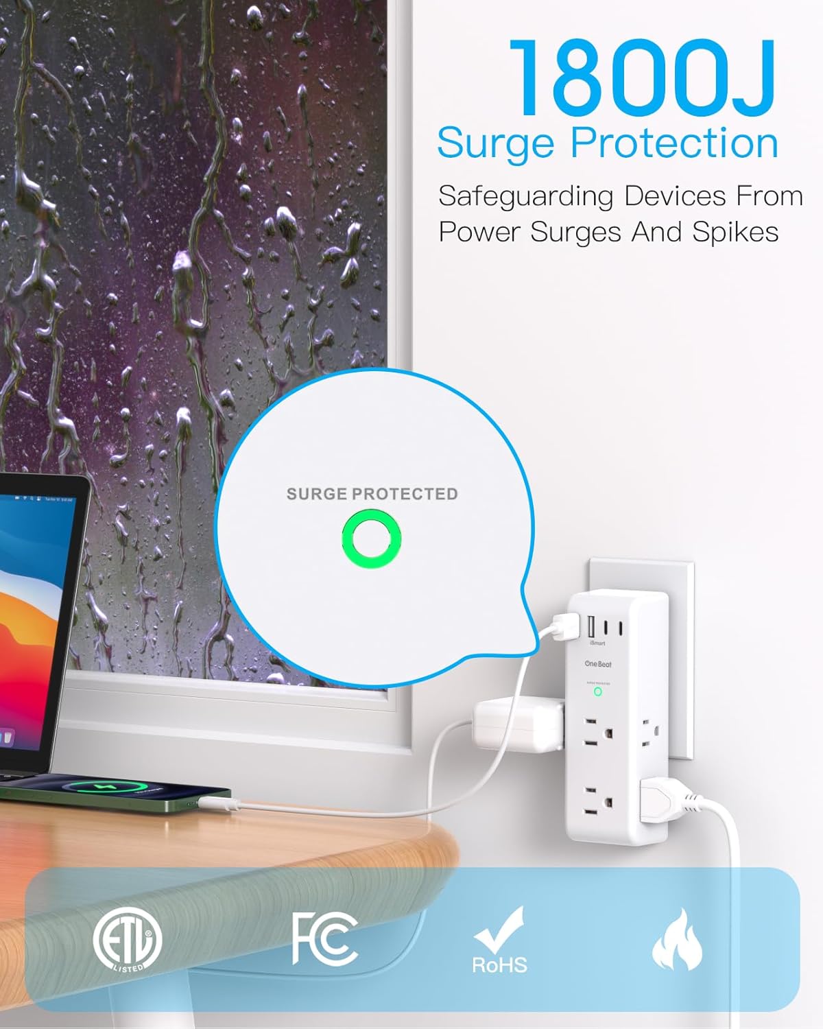 fire-resistant abs shell rated to 1382°f, etl safety certified